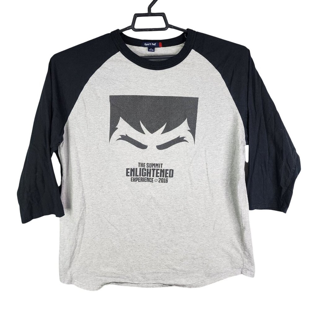 Mens Sport-Tek Shirt Black & Gray The Summit Enlightened Experience Raglan XL